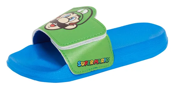 Super Mario Bros Sliders Kids Luigi Summer Sandals Slip On