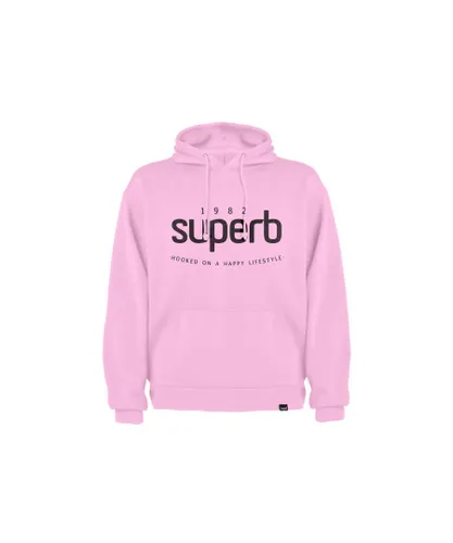Superb Mens Sudadera Capucha Icon Sweatshirt - Pink Cotton