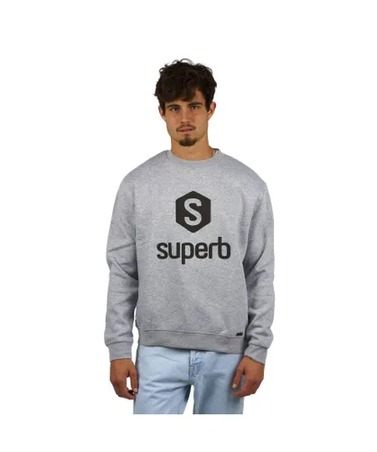 Superb Mens Sudadera Hexawhite Sweatshirt - Grey Cotton