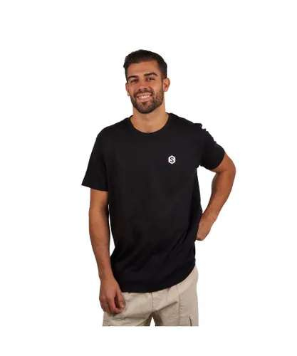 Superb Oversize SPRBCO-001 Mens Short Sleeve Round Collar T-Shirt - Black Cotton