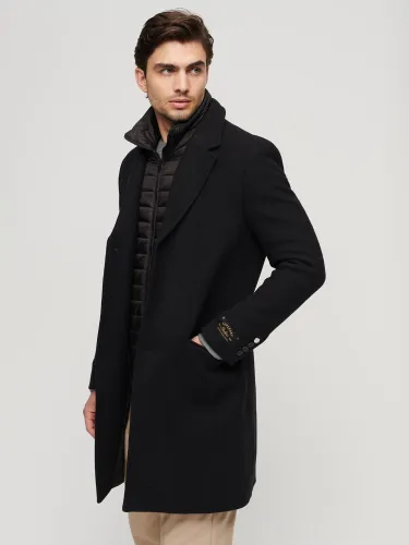 Superdry 2 In 1 Wool Town Coat, Black - Black - Male