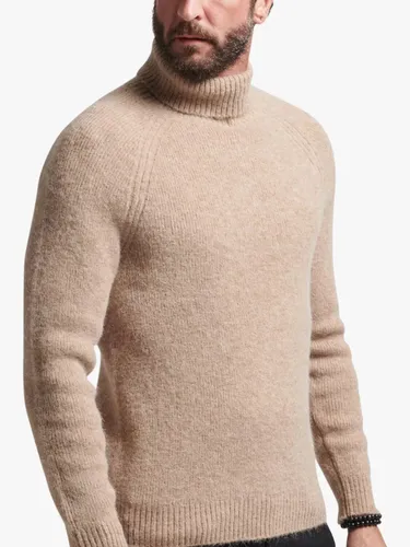 Superdry Alpaca Chunky Roll Neck Jumper - Ginger Root - Male