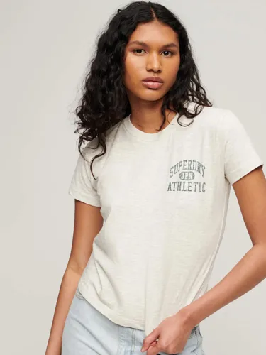 Superdry Athletic Essential Slub 90s T-Shirt - Oatmeal Beige Marl - Female