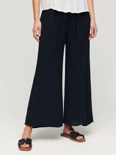 Superdry Beach Wide Leg Trousers, Eclipse Navy - Eclipse Navy - Female