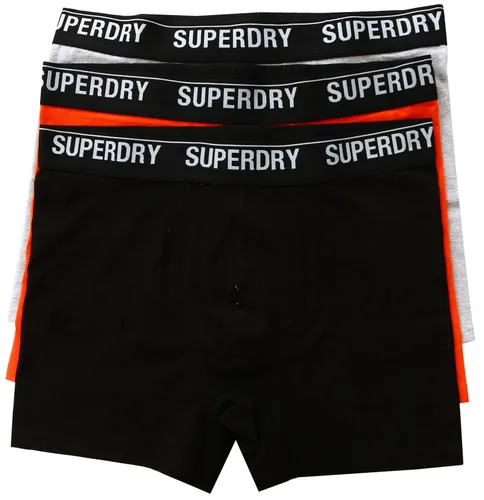 Superdry Black/Orange/Grey Boxer Triple Pack