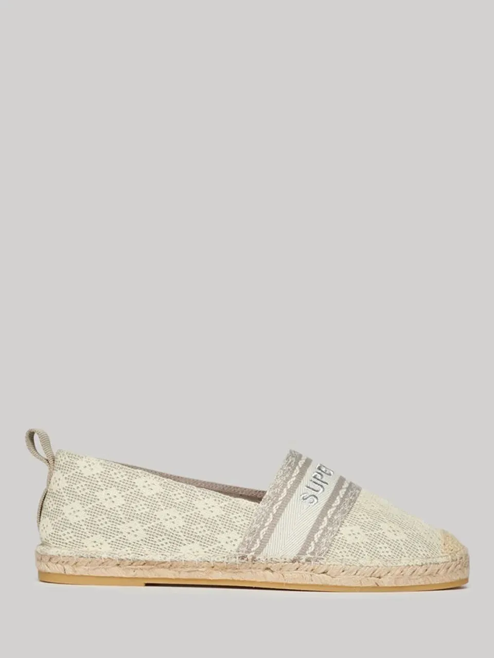 Superdry Canvas Lace Overlay Espadrilles - Moon Rock Grey - Female