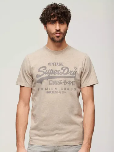 Superdry Classic Heritage T-Shirt, Lavin Beige Marl - Lavin Beige Marl - Male