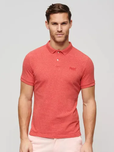 Superdry Classic Pique Polo Shirt - Hibiscus Red Marl - Male