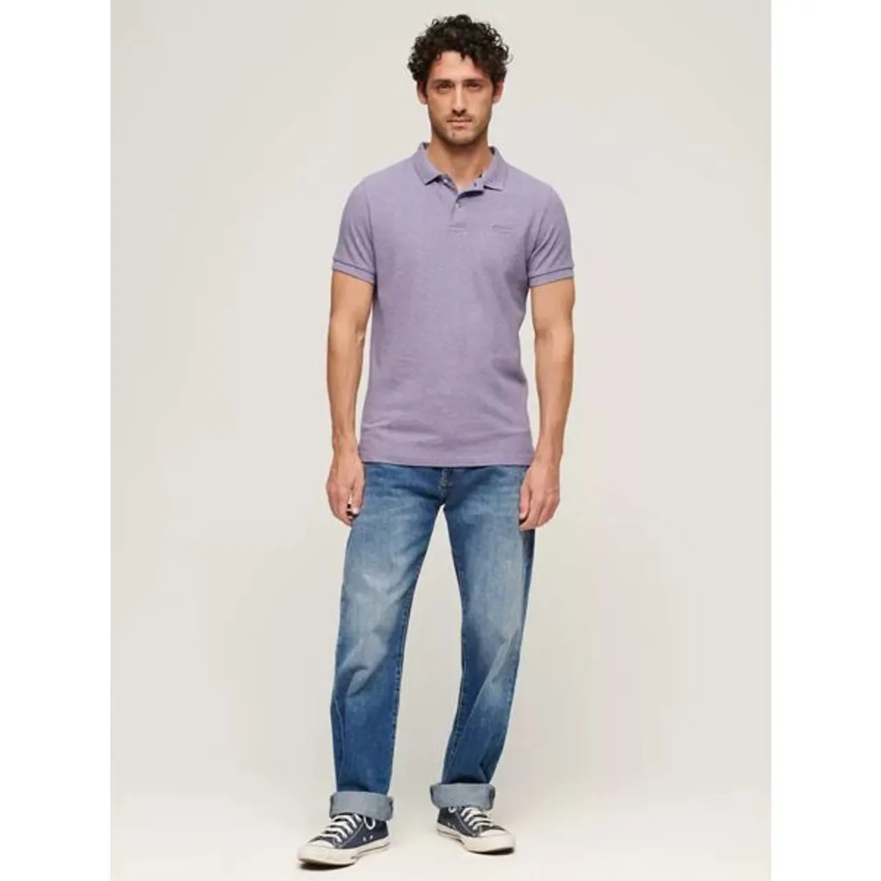 Superdry Classic Pique Polo Shirt - Lilac - Male