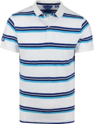 Superdry Classic Polo Shirt Stripes White Blue