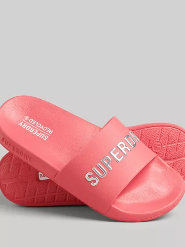 Superdry CODE Logo Pool Sliders - Active Pink - Female
