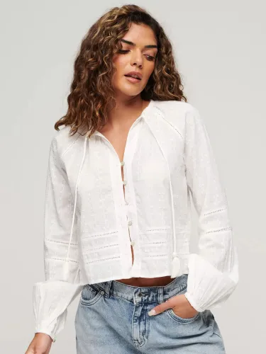Superdry Cotton Beach Top, Off White - Off White - Female