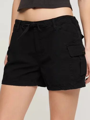 Superdry Cotton Cargo Shorts - Black - Female