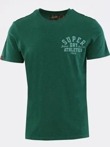 Superdry Dark Forest Green Slub Athletic College Graphic T-Shirt
