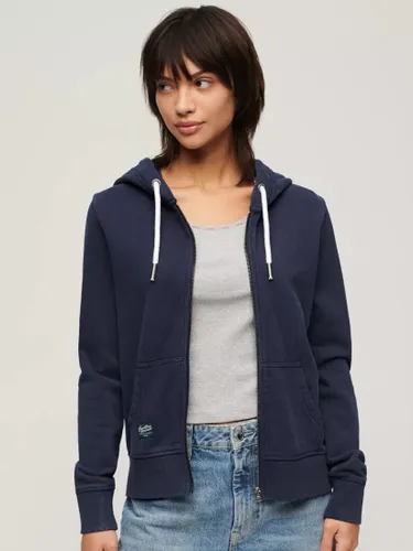 Superdry Embellished Archived Zip Hoodie - Rich Navy - Female