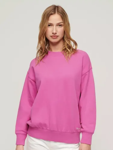 Superdry Essential Boxy Fit Logo Sweatshirt - Flash Pink - Female