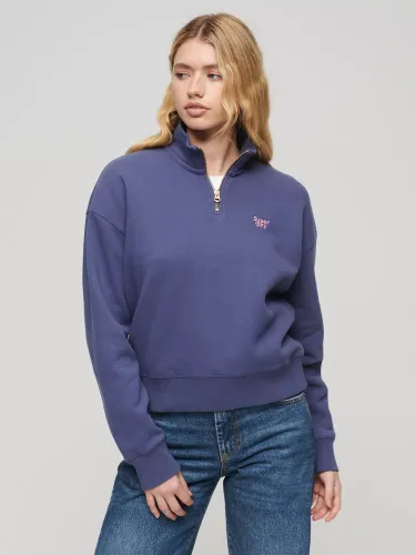 Superdry Essential Half Zip Sweatshirt, Mariner Navy - Mariner Navy - Female