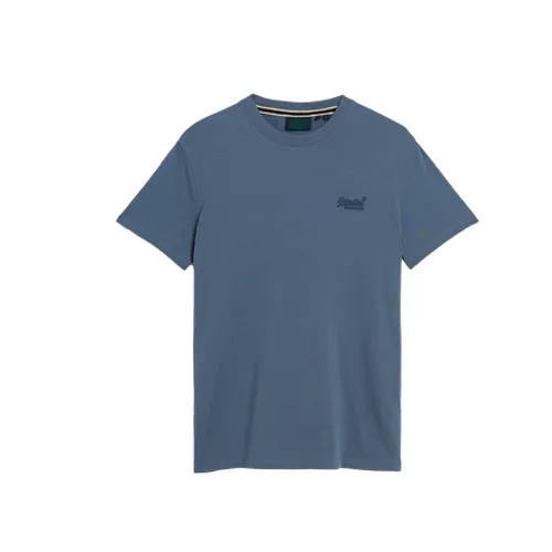 Superdry Essential Logo Embroidered T-Shirt - Heritage Washed Blue