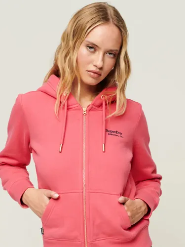 Superdry Essential Logo Zip Hoodie - Camping Pink - Female