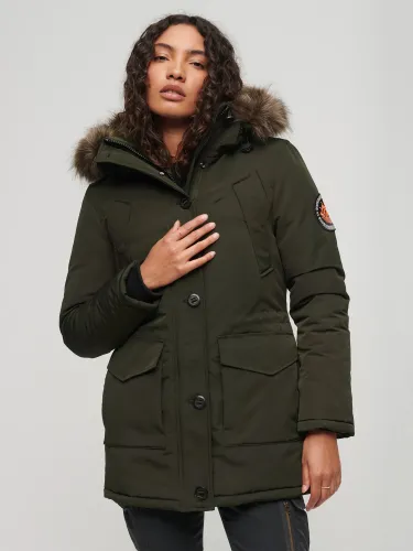 Superdry Everest Faux Fur Hooded Parka Coat, Khaki - Khaki - Female