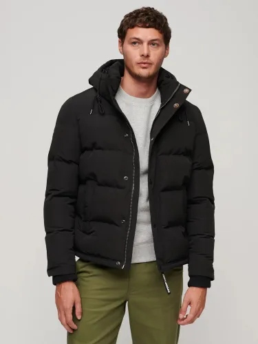 Superdry Everest Hooded Puffer Jacket, Black - Black - Male