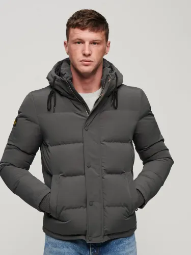 Superdry Everest Hooded Puffer Jacket - Charcoal - Male