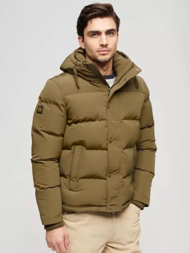 Superdry Everest Hooded Puffer Jacket - Khaki - Male