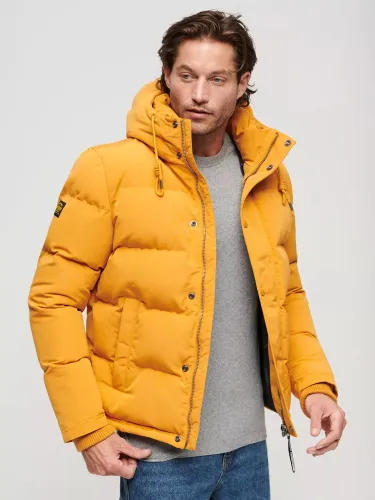 Superdry Everest Hooded Puffer Jacket - Mustard - Male