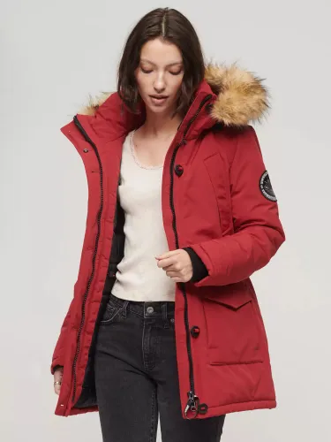 Superdry Everest Parka Coat - Deep Red - Female