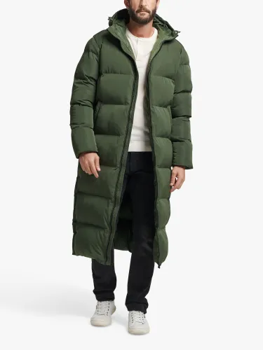 Superdry Extra Long Hooded Puffer Coat - Duffle Bag - Male