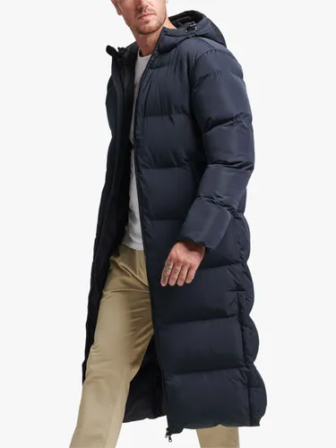 Superdry Extra Long Hooded Puffer Coat - Eclipse Navy - Male