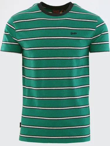Superdry Green Organic Cotton Vintage Striped T-Shirt