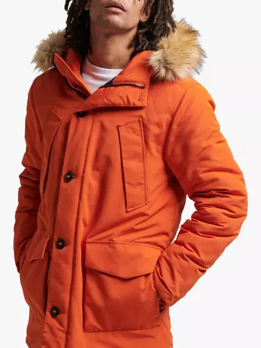 Superdry Hooded Everest Faux Fur Parka - Pureed Pumpkin - Male