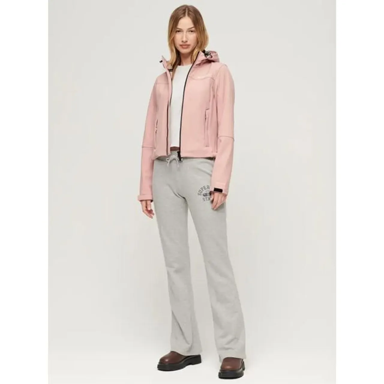 Superdry Hooded Soft Shell Trekker Jacket, Vintage Blush Pink - Vintage Blush Pink - Female