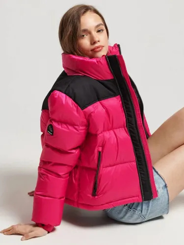 Superdry Hot Pink Sportstyle Code Puffer Jacket