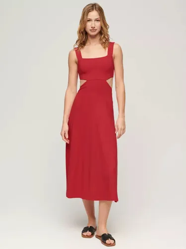 Superdry Jersey Cutout Midi Dress - Tango Red - Female