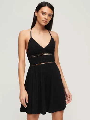 Superdry Jersey Lace Mini Dress - Black - Female