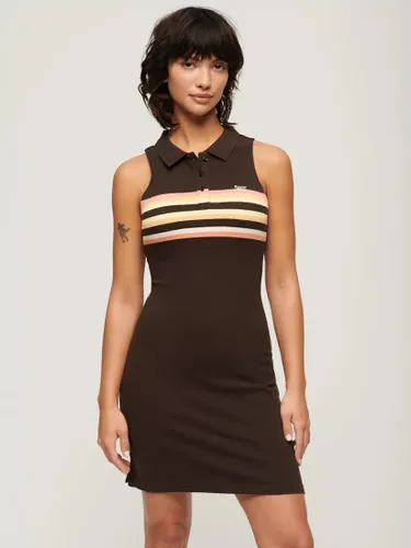 Superdry Jersey Polo Mini Dress - Dark Brown - Female