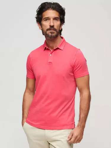 Superdry Jersey Polo Shirt, Teaberry Red - Teaberry Red - Male