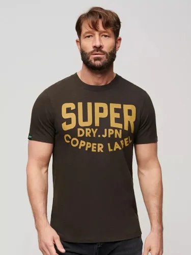 Superdry Label Workwear T-Shirt - Vintage Black Slub - Male