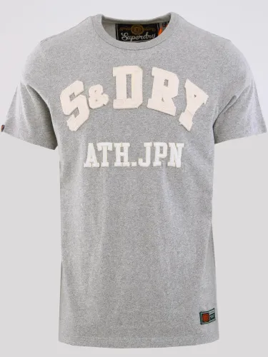 Superdry Light Grey Marl Vintage Athletic Short Sleeve T-Shirt