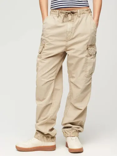 Superdry Low Rise Parachute Cargo Trousers - Stonewash Brown - Female