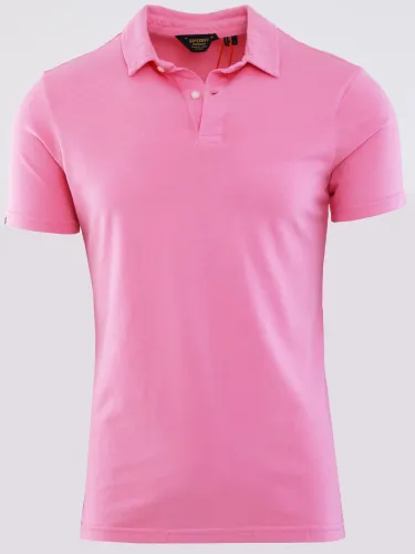 Superdry Marne Pink Studios Organic Cotton Jersey Polo Shirt