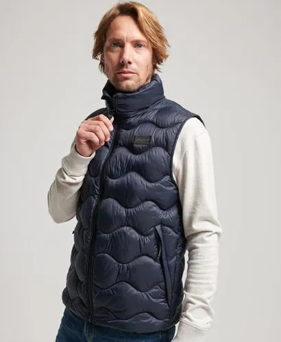 Superdry Mens Classic Quilted Studios Expedition Gilet, Navy Blue