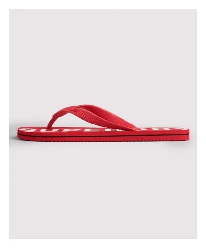 Superdry Mens Code Essential Flip Flops - Red Rubber
