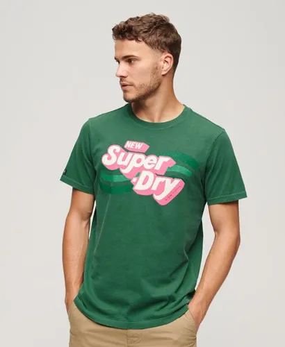 Superdry Men's Cooper 70s Retro Logo T-Shirt Green / Pine Green