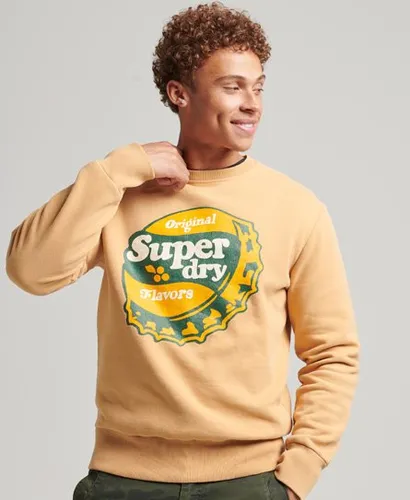 Superdry Men's Cooper Nostalgia Crew Sweatshirt Yellow / Turmeric Tan
