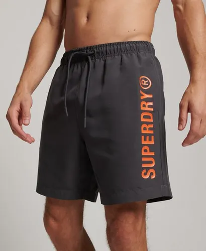 Superdry Men's Core Sport 17 Inch Recycled Swim Shorts Dark Grey / Charcoal