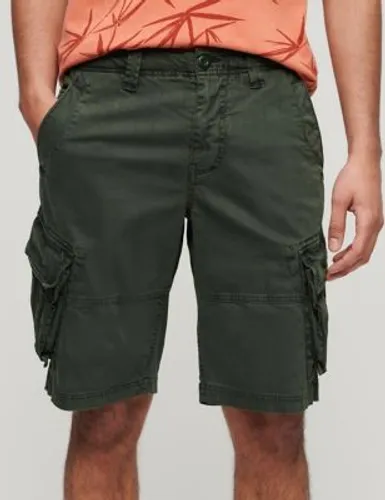 Superdry Mens Cotton Rich Cargo Shorts - 30REG - Green, Green,Brown,Black