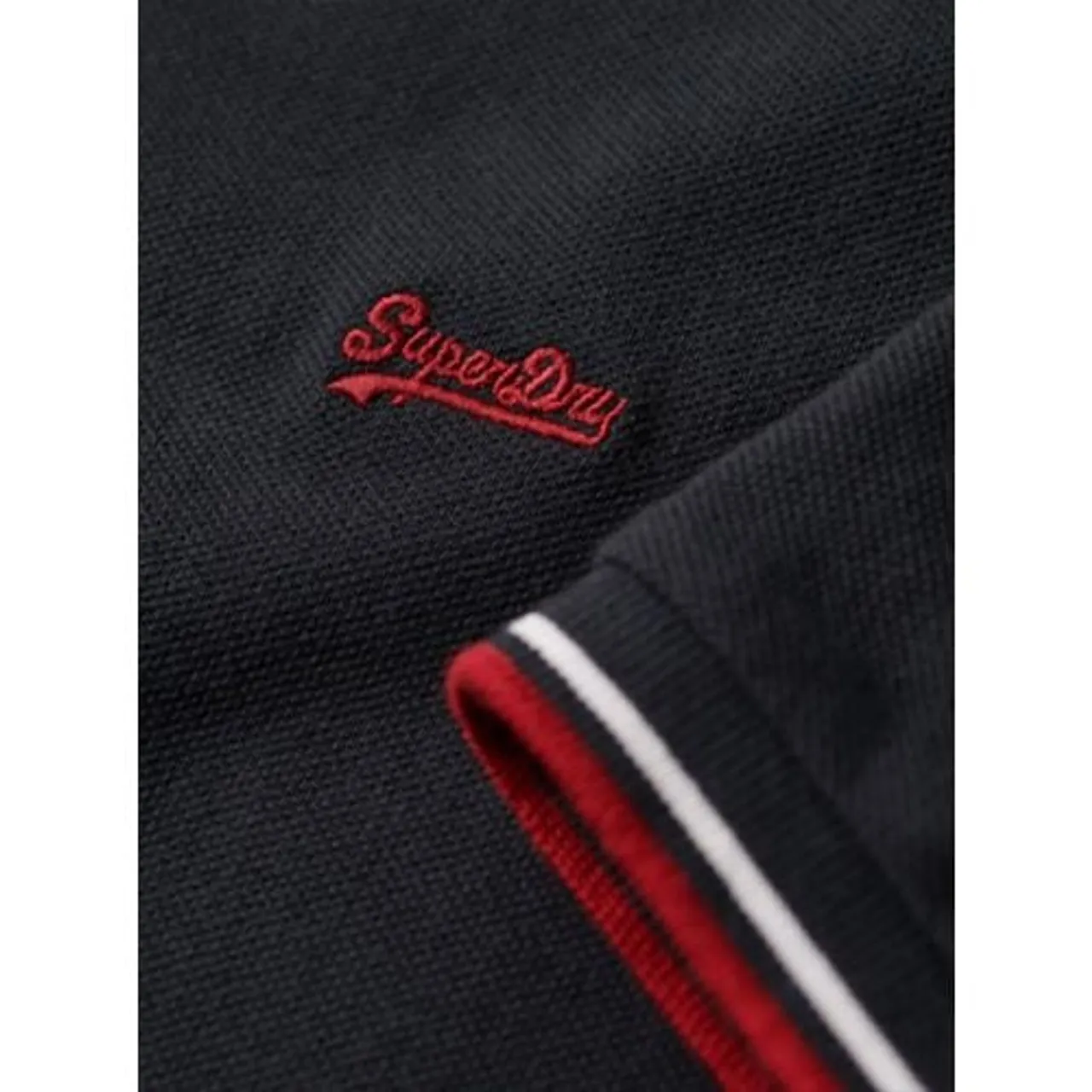 Superdry Mens Dark Navy Red Vintage Tipped Polo Shirt
